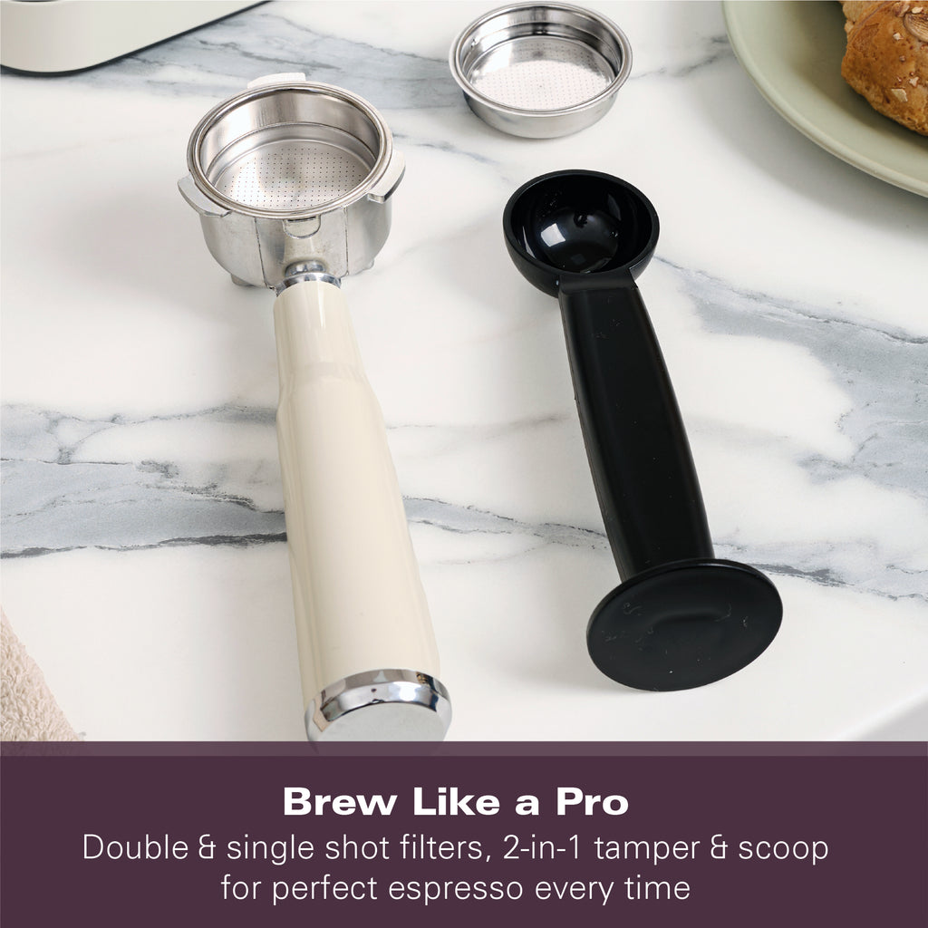 Hamilton Beach BaristaPro+ Touch 8-in-1 Espresso Machine Cream