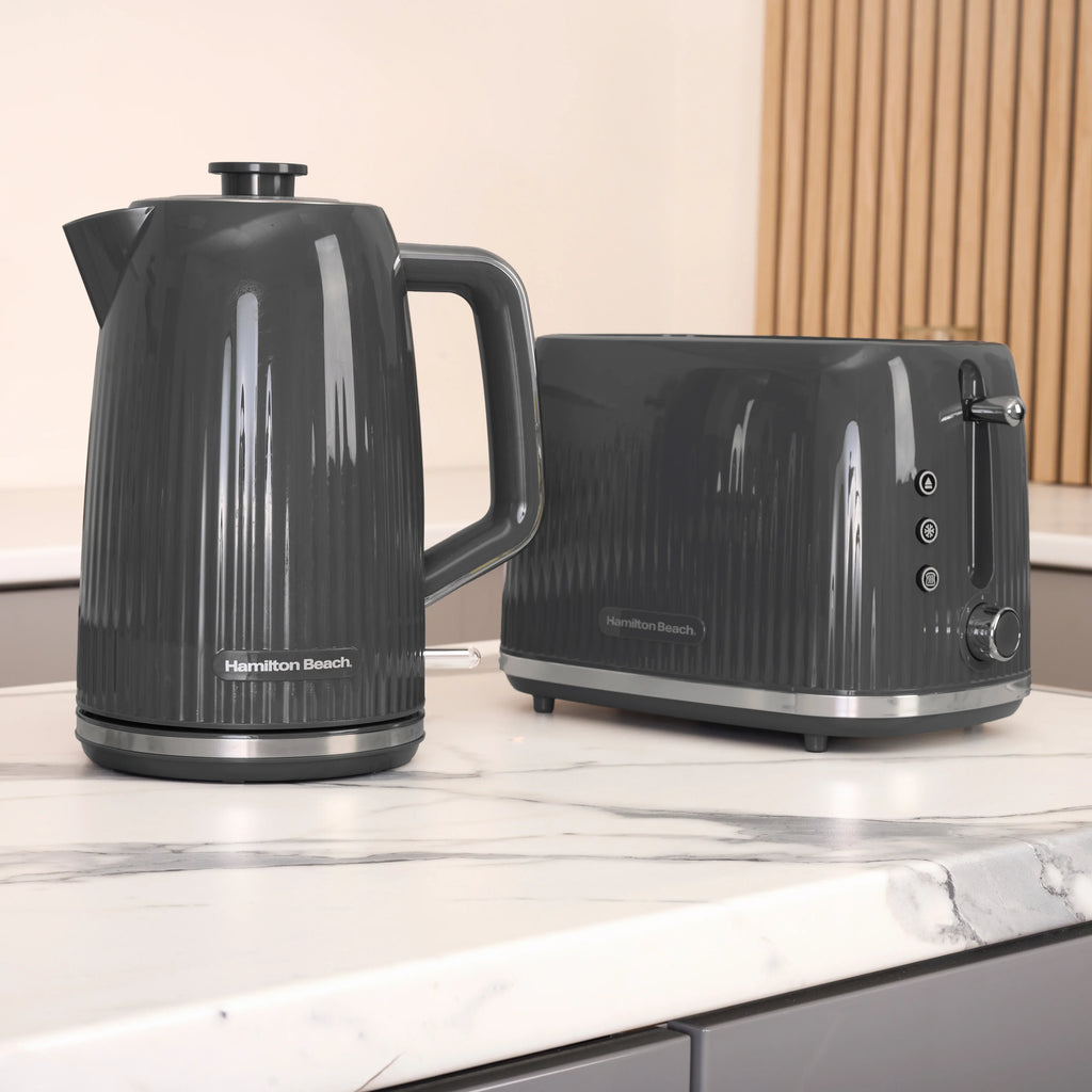Hamilton Beach Miami Kettle, Toaster & Microwave Set - Charcoal Grey - Hamilton Beach UK