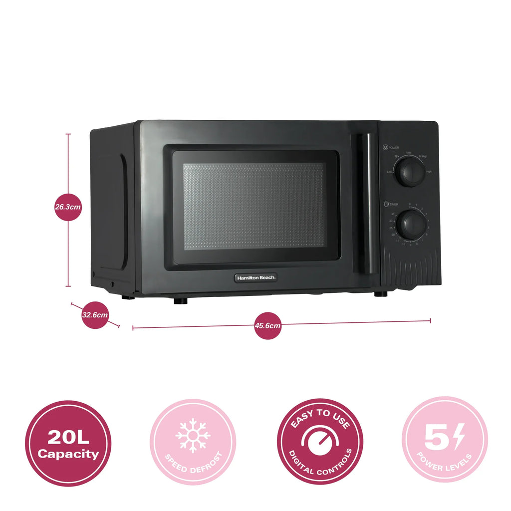 Hamilton Beach Miami Kettle, Toaster & Microwave Set - Charcoal Grey - Hamilton Beach UK