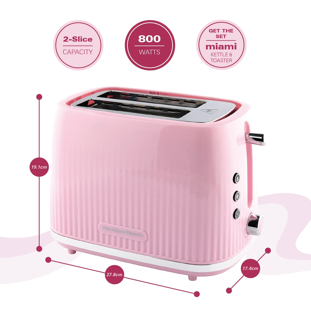 Hamilton Beach Miami Kettle, Toaster & Microwave Set - Flamingo Pink - Hamilton Beach UK