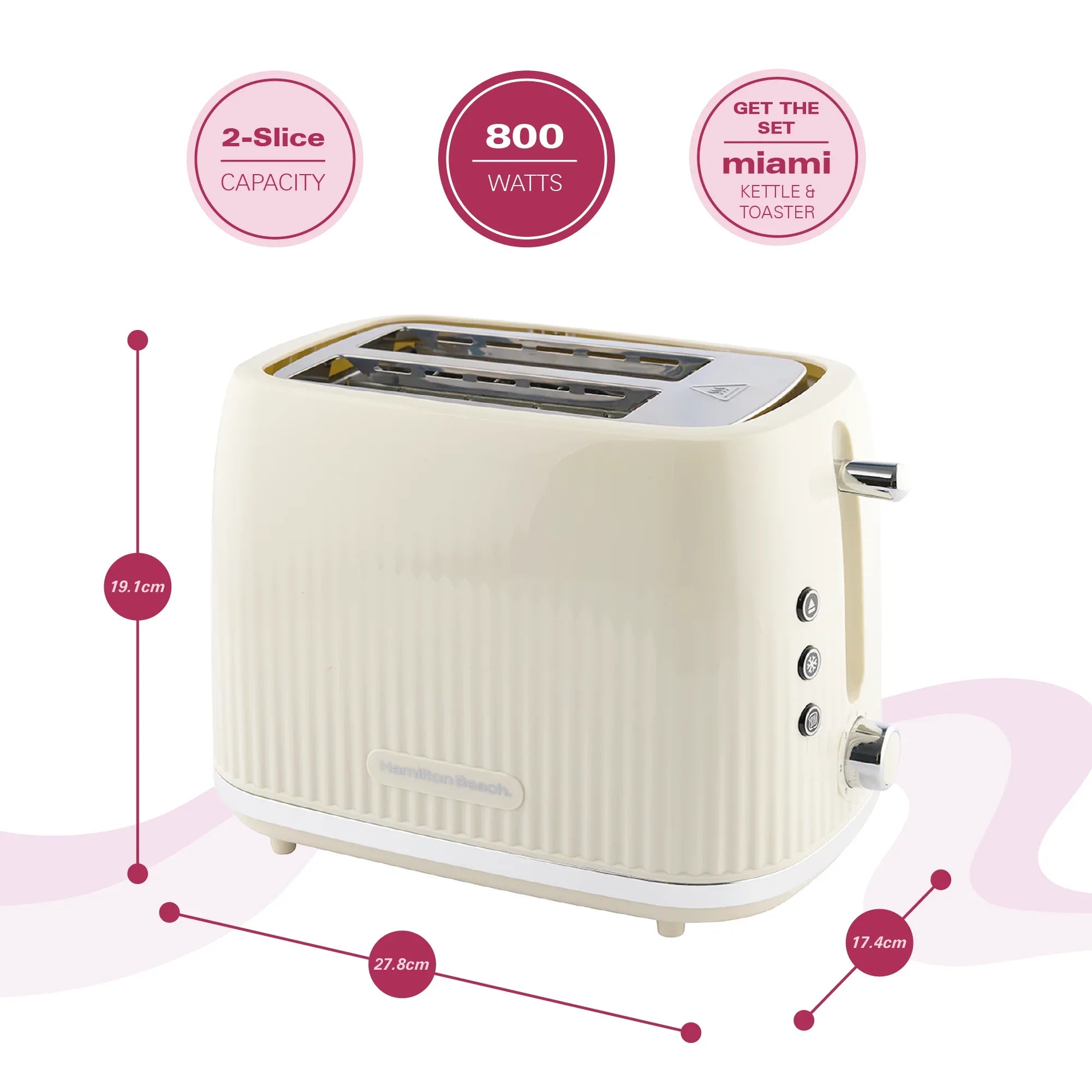 Hamilton Beach Miami Kettle, Toaster & Microwave Set - Sand - Hamilton Beach UK