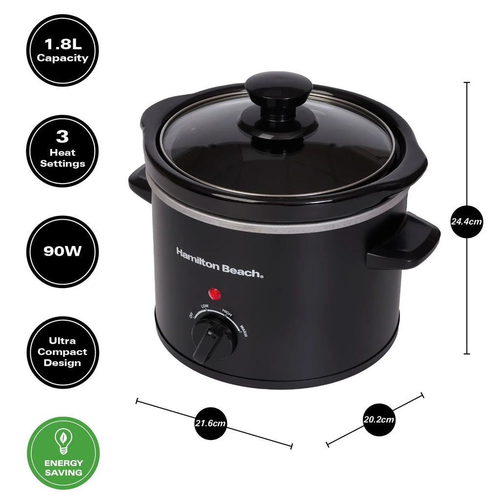 Hamilton Beach The Mighty Mini 1.8L Slow Cooker - Black