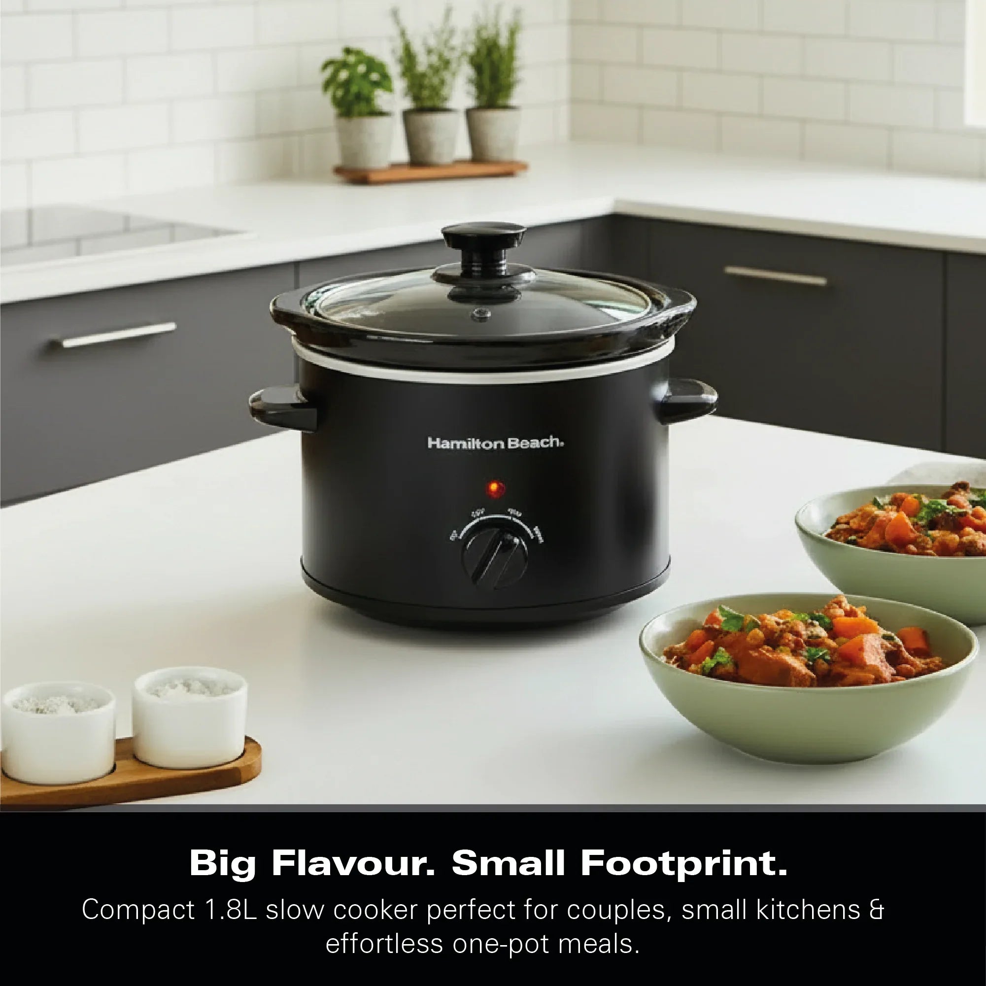 Hamilton Beach The Mighty Mini 1.8L Slow Cooker - Black