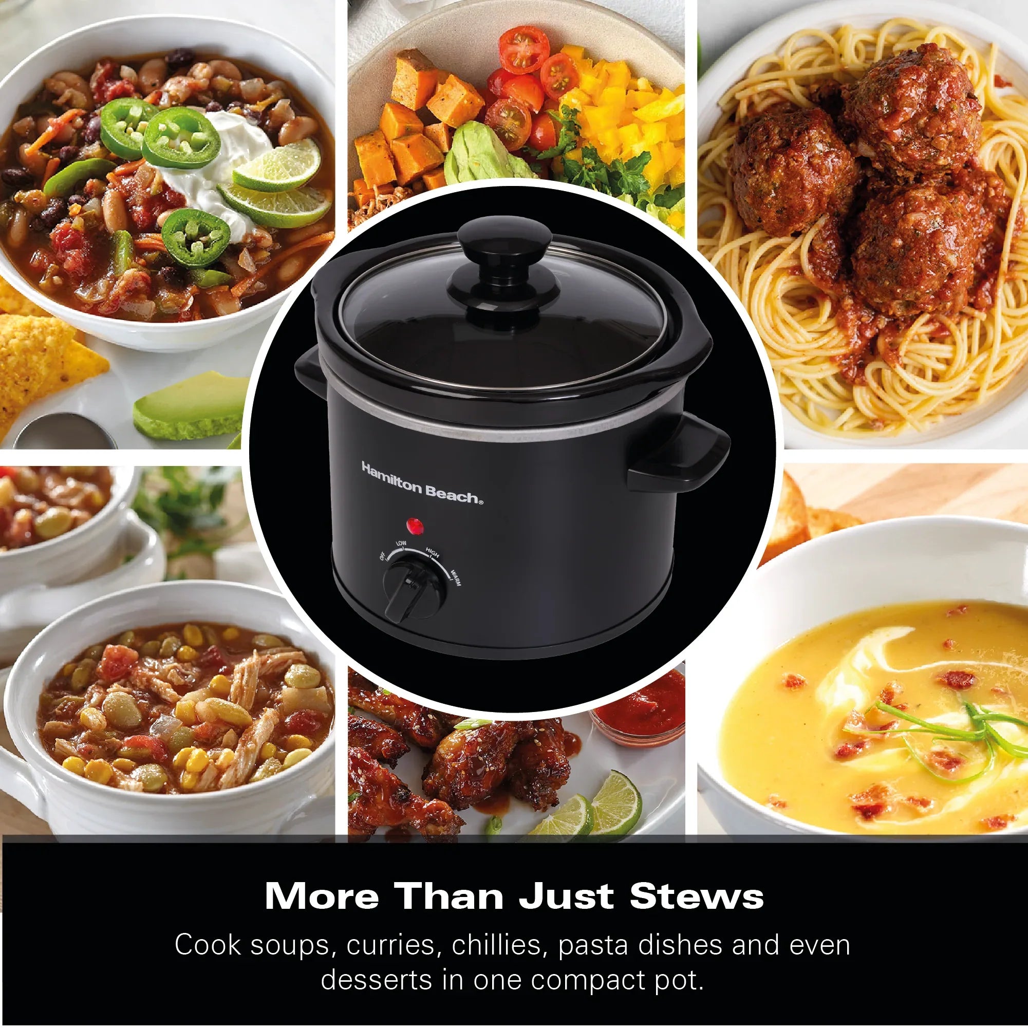 Hamilton Beach The Mighty Mini 1.8L Slow Cooker - Black