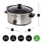 Hamilton Beach The Comfort Cook 3.5L Slow Cooker - Stainless Steel