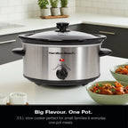 Hamilton Beach The Comfort Cook 3.5L Slow Cooker - Stainless Steel