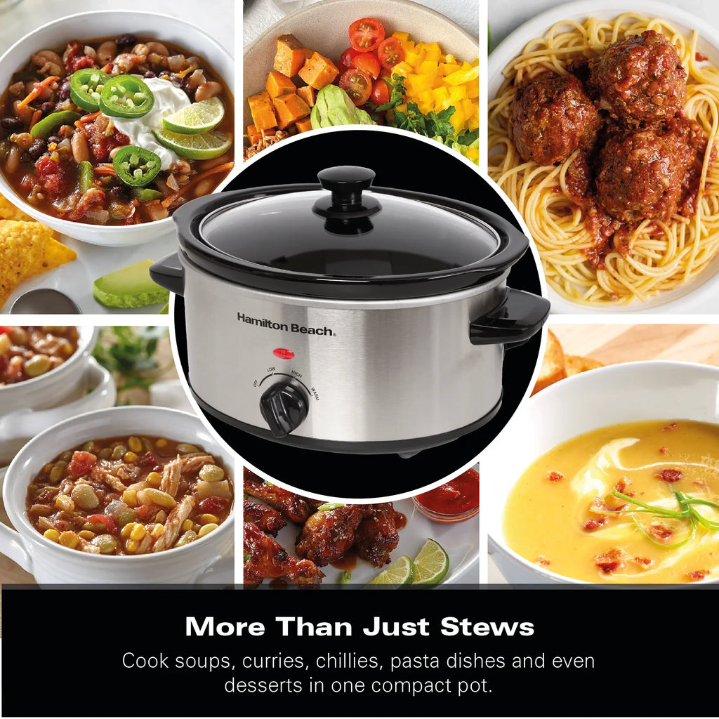 Hamilton Beach The Comfort Cook 3.5L Slow Cooker - Stainless Steel