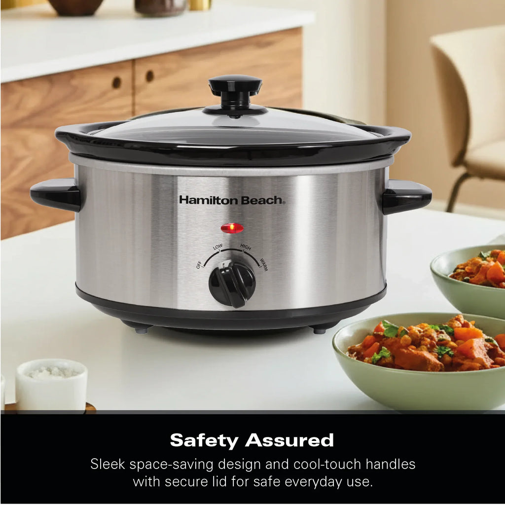 Hamilton Beach The Comfort Cook 3.5L Slow Cooker - Stainless Steel