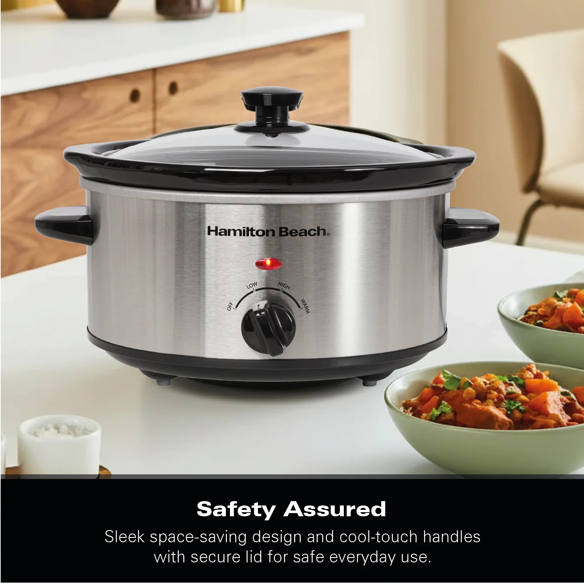 Hamilton Beach The Comfort Cook 3.5L Slow Cooker - Stainless Steel