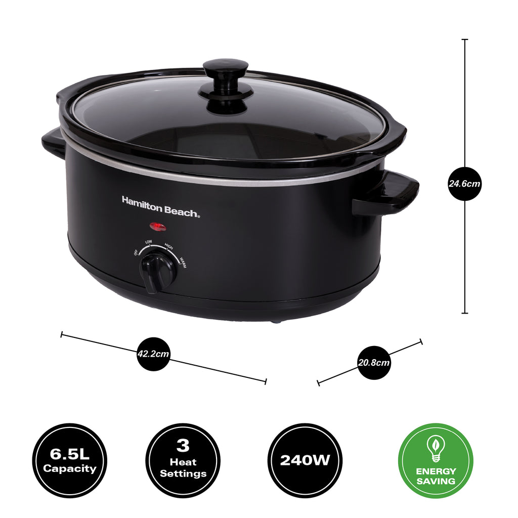Hamilton Beach 'The Family Favourite' 6.5L Slow Cooker - Black