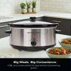 Hamilton Beach The Family Favourite 6.5L Slow Cooker - Silver