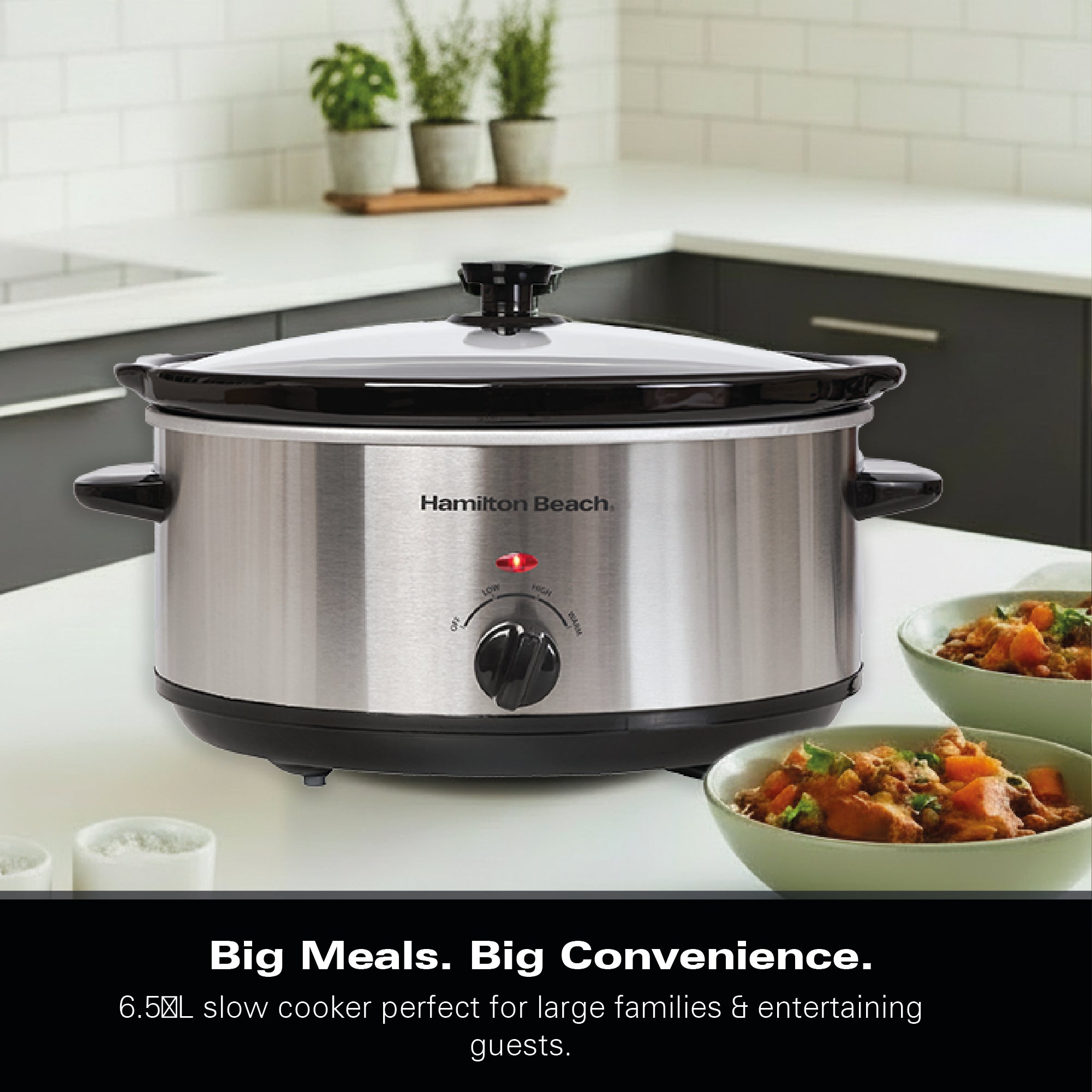 Hamilton Beach The Family Favourite 6.5L Slow Cooker - Silver
