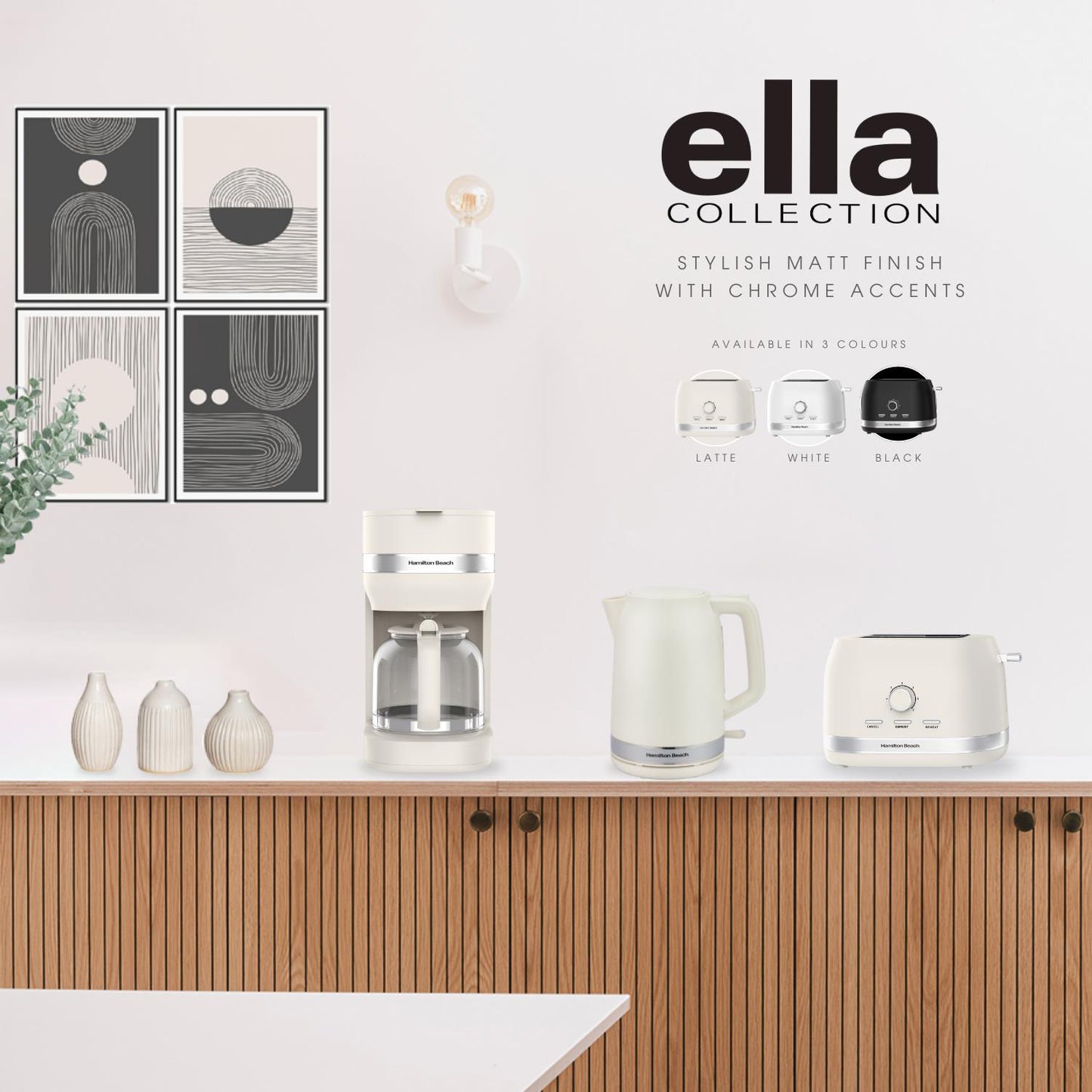 Hamilton Beach Ella Cream Kitchen Bundle with Coffee