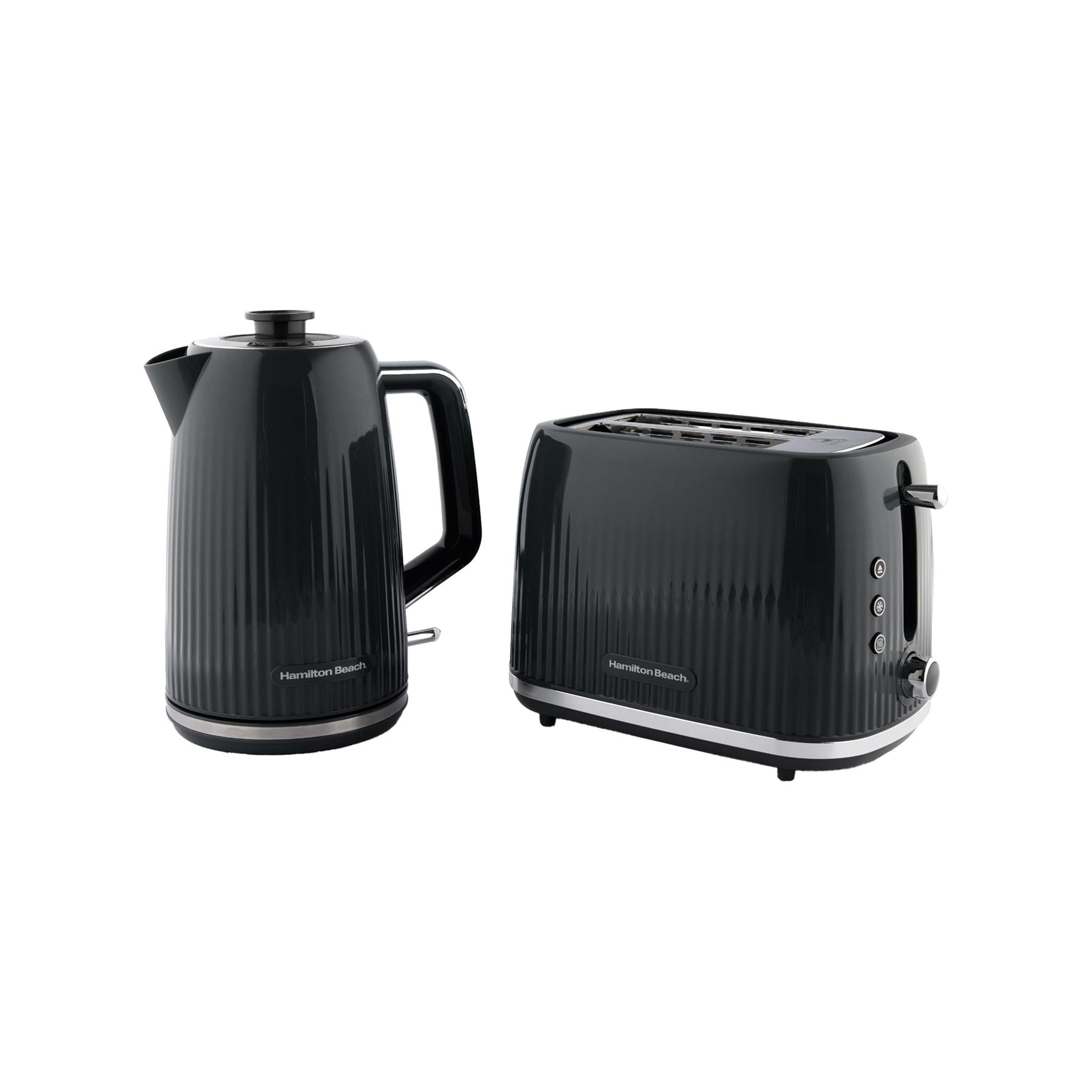 Hamilton Beach Miami Kettle & Toaster Set Charcoal Grey