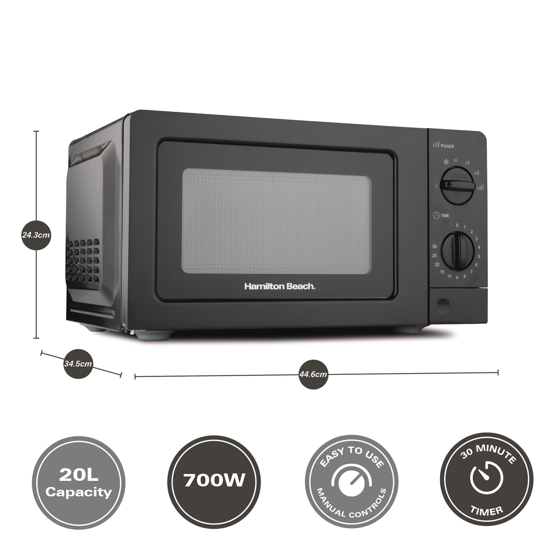 Hamilton Beach 20L Standard Black Microwave