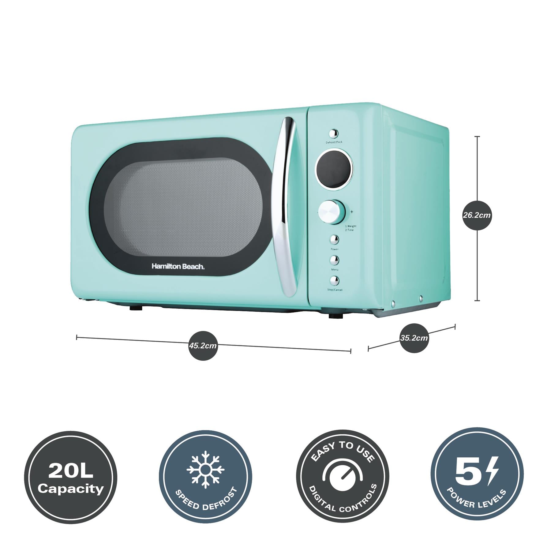 Hamilton Beach 20L Retro Mint Microwave