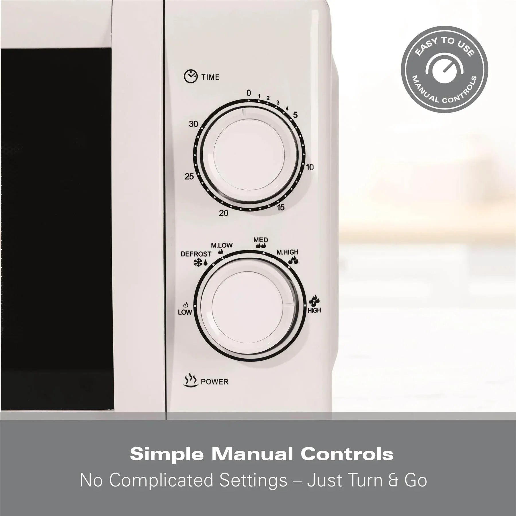 GEMER XSサイズ Hamilton Beach 20L Manual Microwave White | Stainless Steel