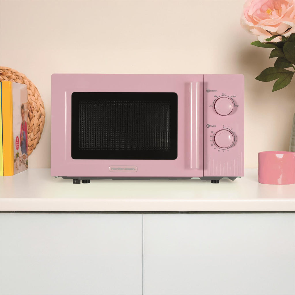 Hamilton Beach Miami Manual 800W Microwave - Flamingo Pink
