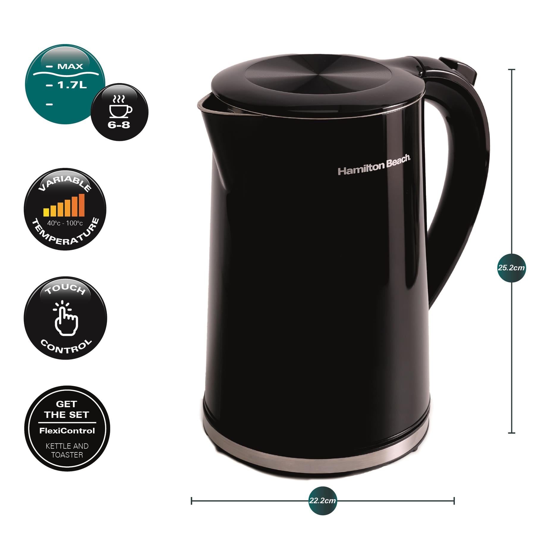 Hamilton Beach FlexiControl 1.7L Digital Control Variable Temperature Kettle
