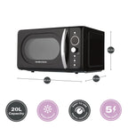 Hamilton Beach 20L Retro Black Microwave