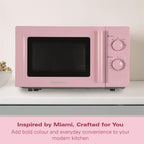 Hamilton Beach Miami Manual 800W Microwave - Flamingo Pink