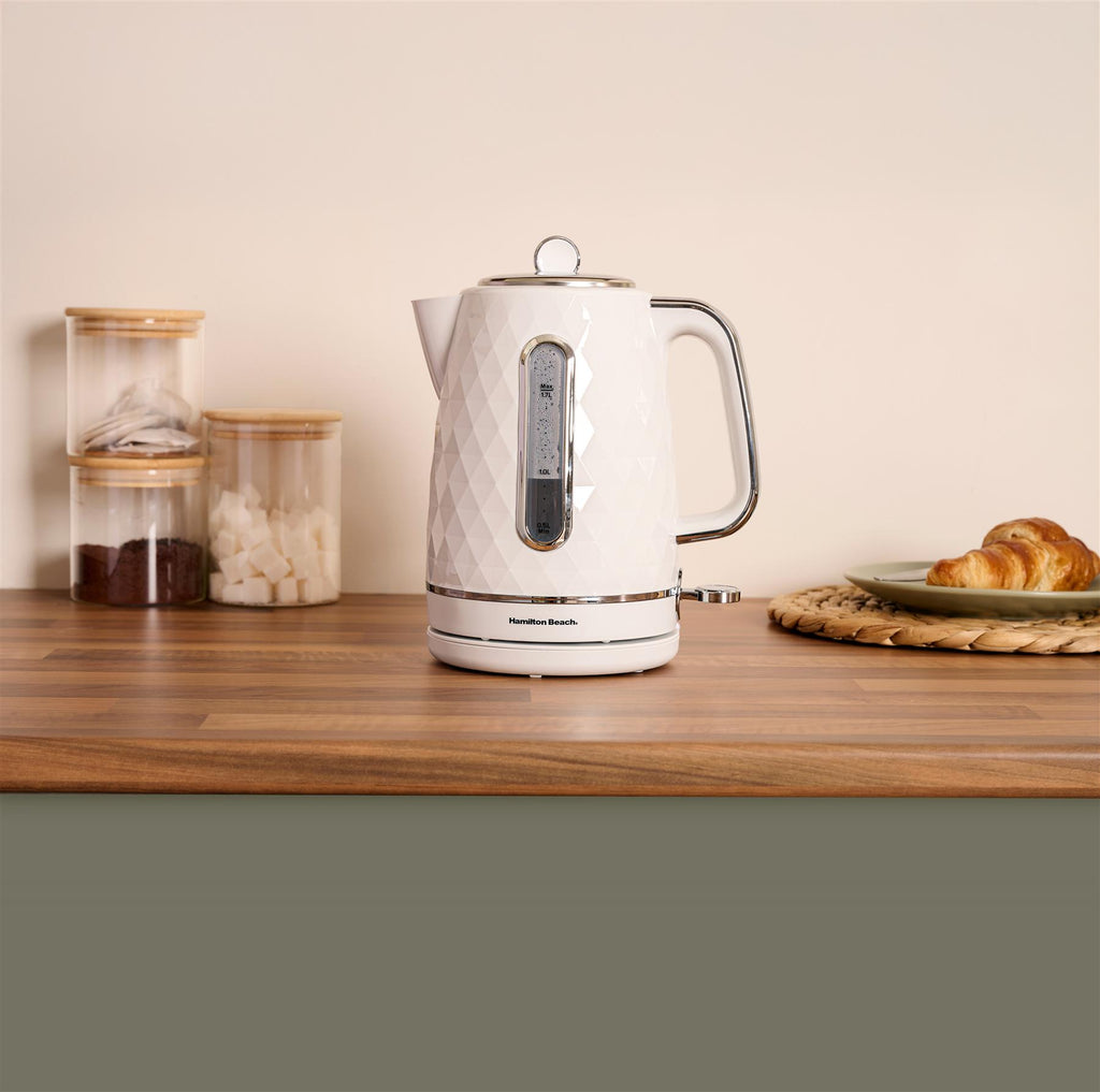 Hamilton Beach Diamond Kettle & Toaster Set White