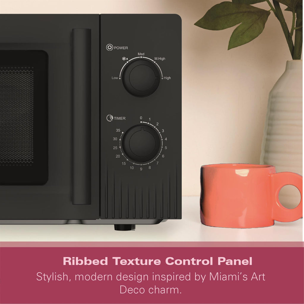 Hamilton Beach Miami Manual 800W Microwave - Charcoal Grey