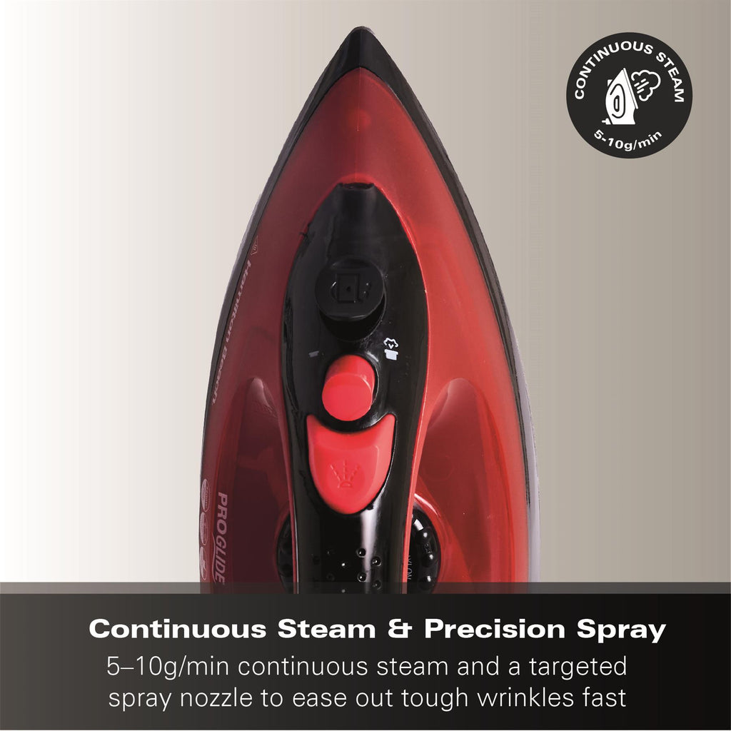Hamilton Beach ProGlide 2200W Corded Steam Iron - Red & Black