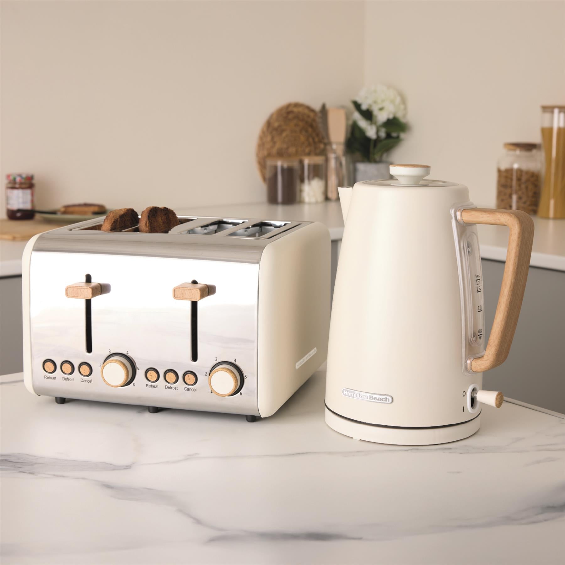 Scandi Classic Kettle & Toaster Set - Cream