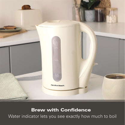 Hamilton Beach Essential 1.7L Cream Plastic Kettle