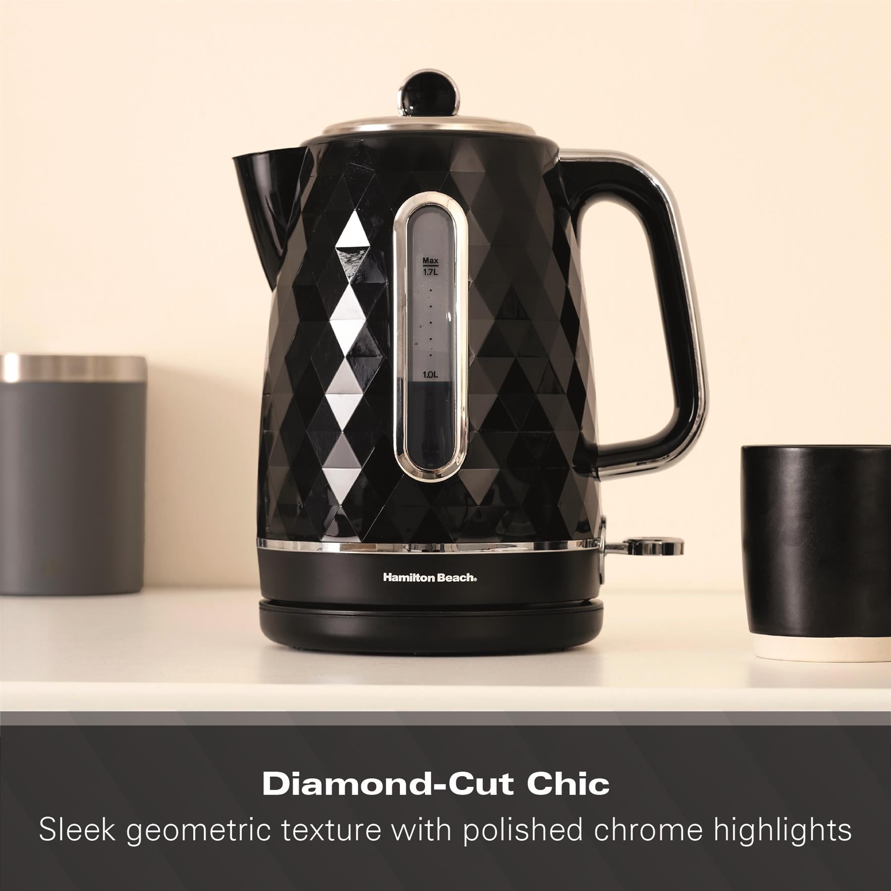Hamilton Beach Diamond 1.7L Kettle Black