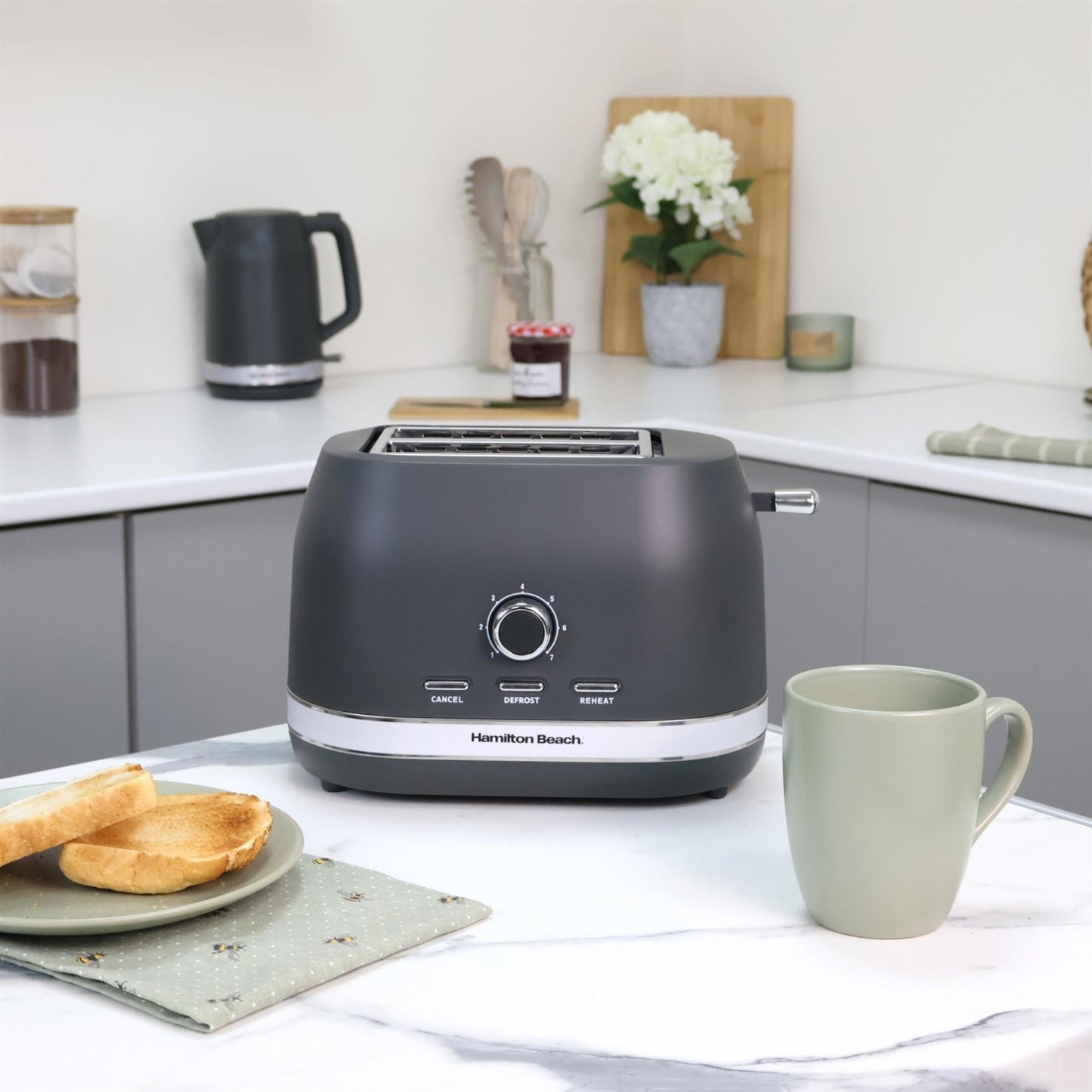 Hamilton Beach Ella Charcoal Kettle & Toaster Set