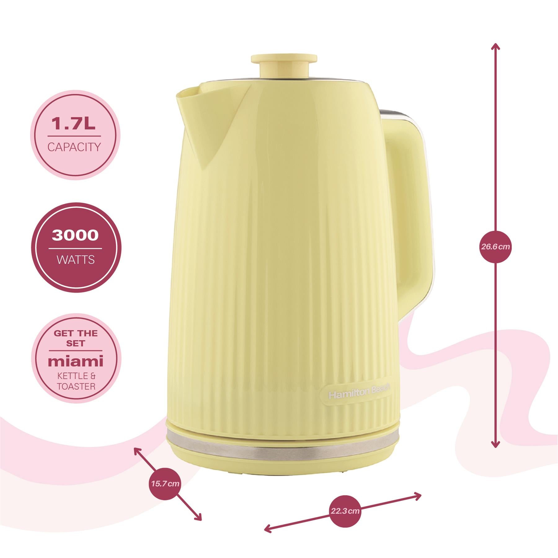 Hamilton Beach Miami 1.7L Kettle Banana Split