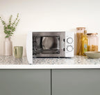 Hamilton Beach Essentials Kettle, 4 Slice Toaster & 20L Stainless Steel Cavity Microwave Set - White