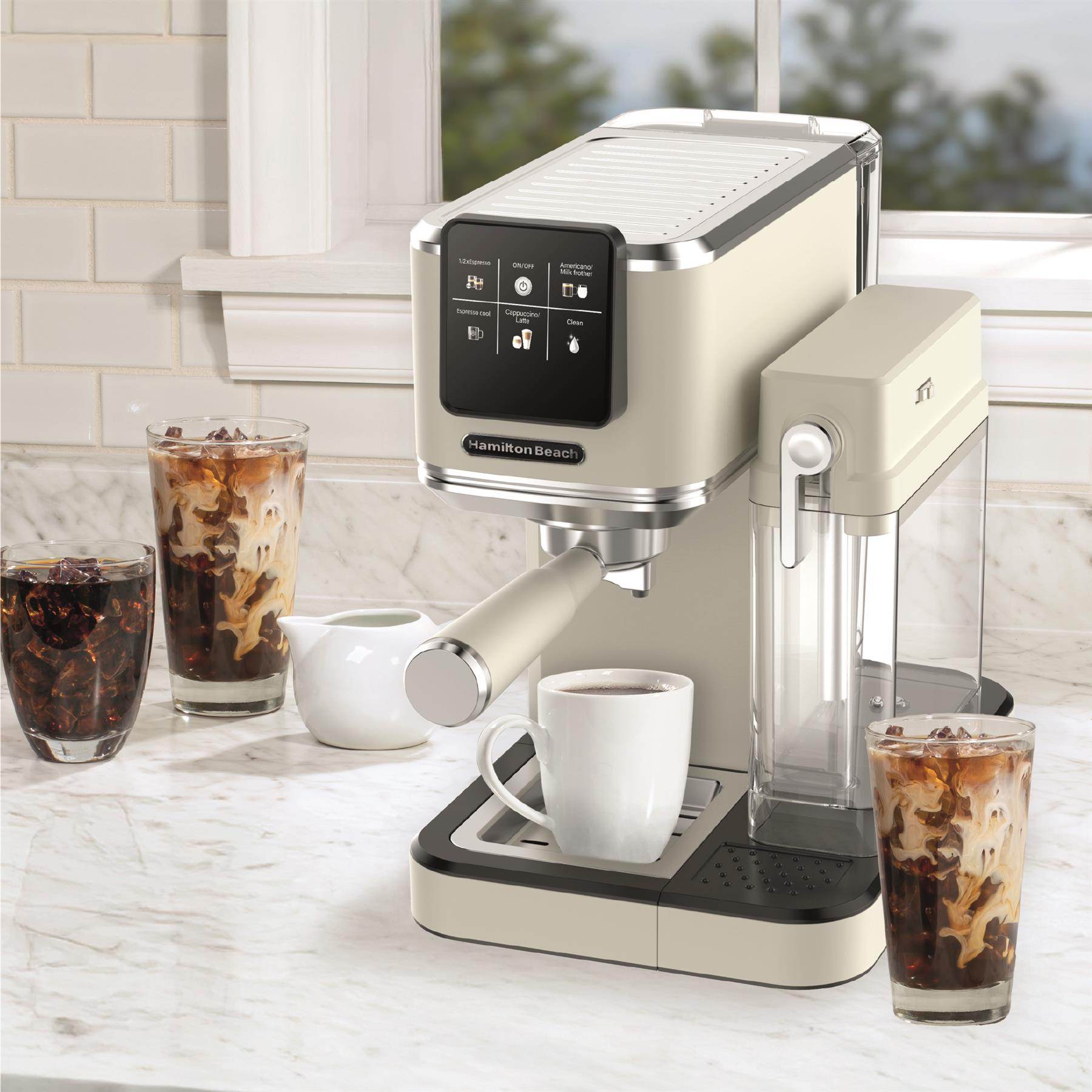 Hamilton Beach BaristaPro+ Touch 8-in-1 Espresso Machine Cream - Hamilton Beach UK