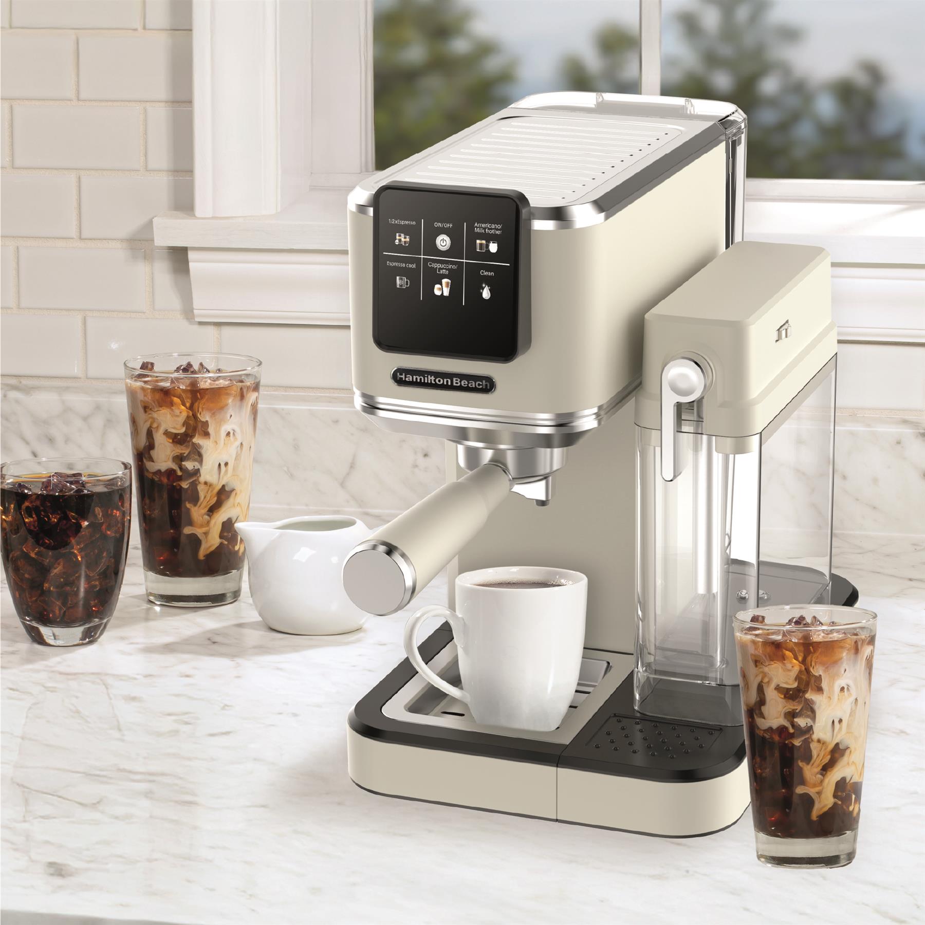 Hamilton Beach BaristaPro+ Touch 8-in-1 Espresso Machine Cream
