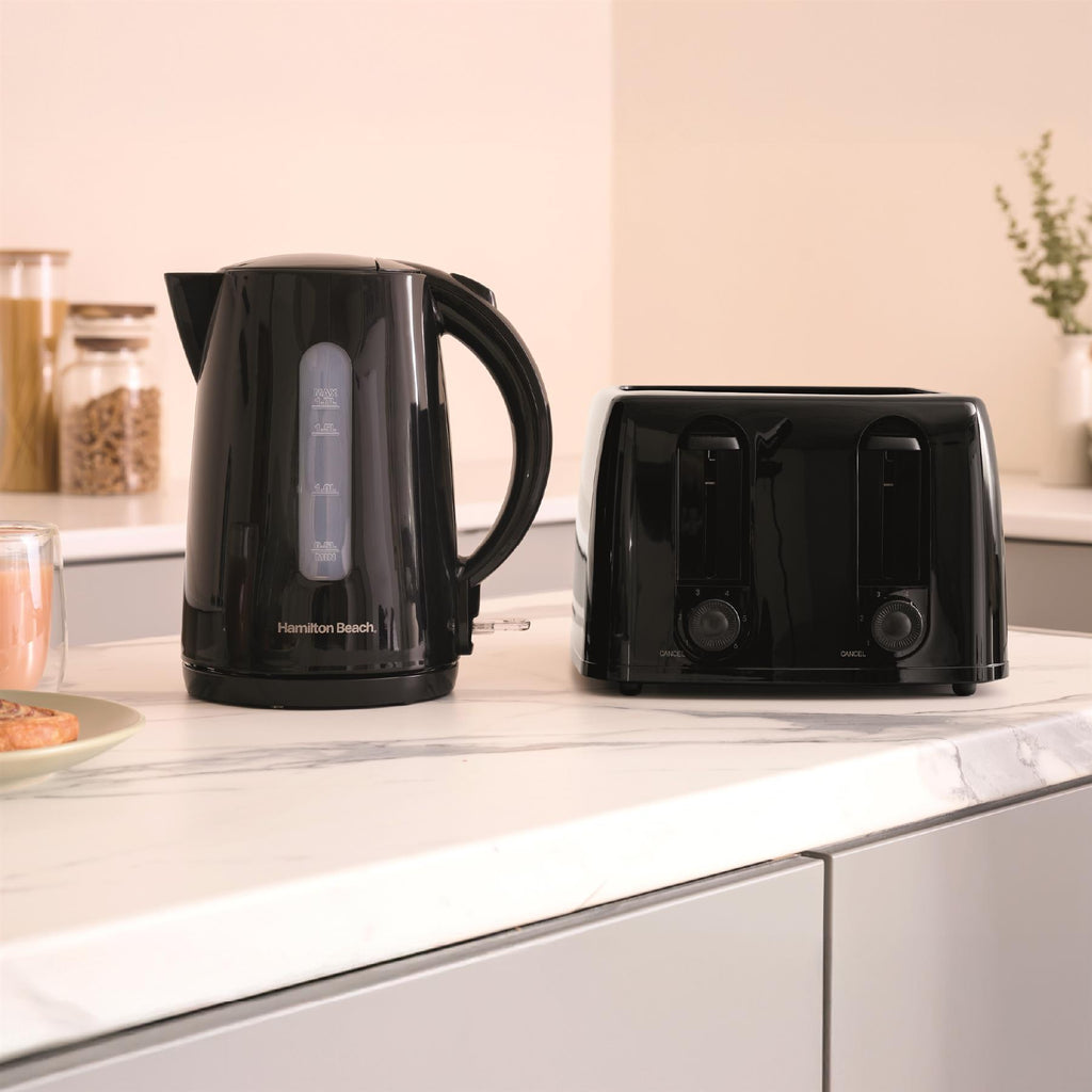 Hamilton Beach Essentials Kettle, Toaster & 20L Stainless Steel Cavity Microwave Set - Black