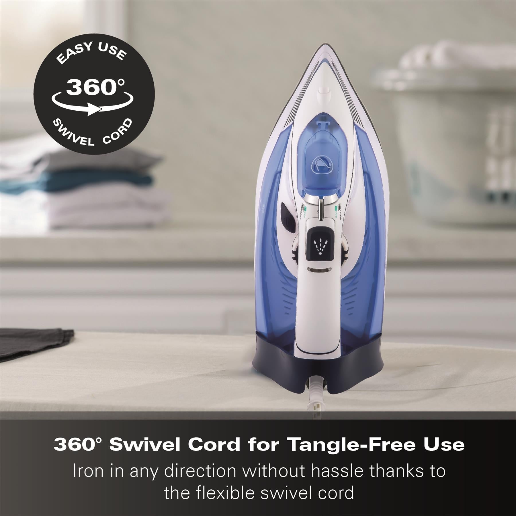 Pro SteamMax 3000W Steam Iron - White & Blue