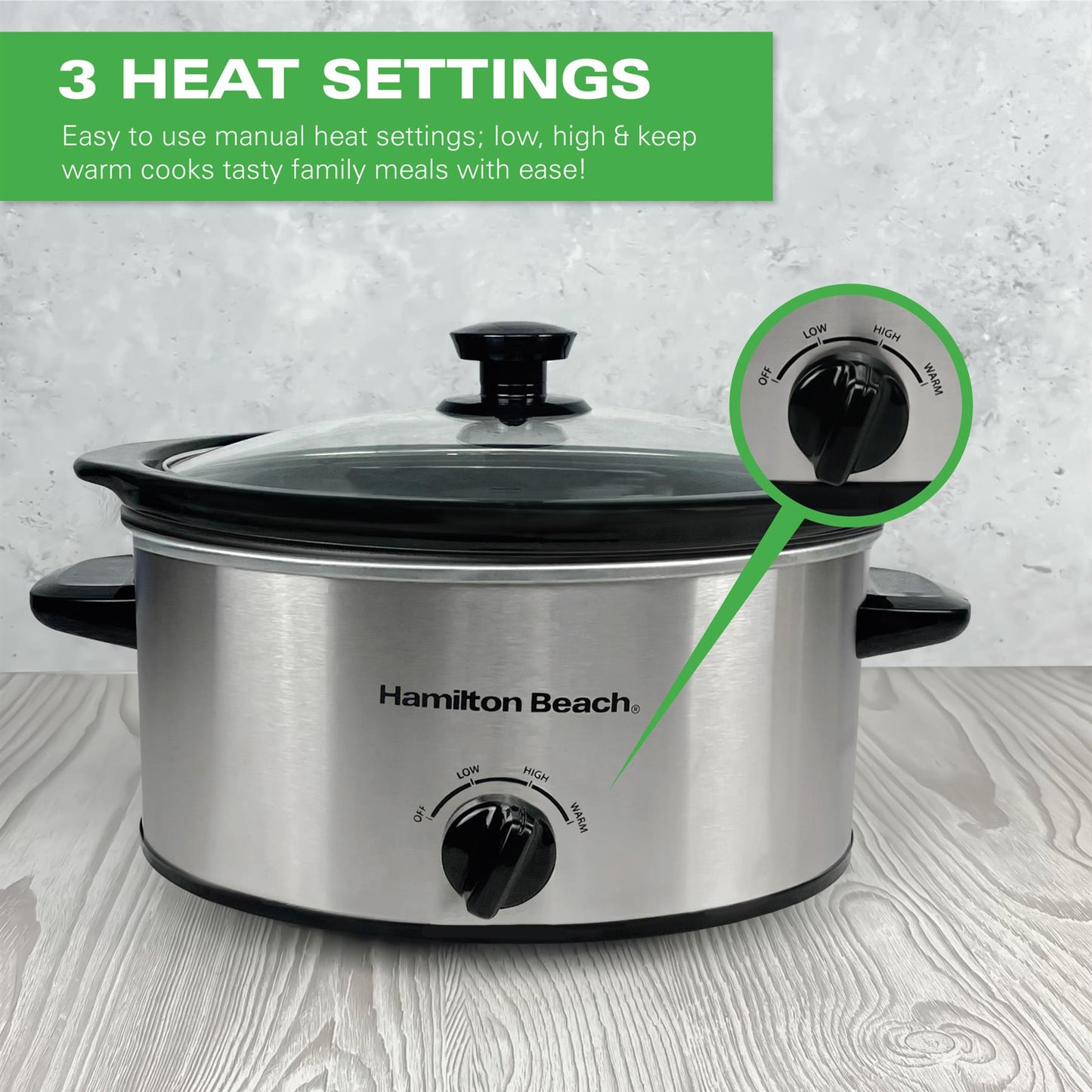 Hamilton Beach 'The Comfort Cook' 3.5L Silver Slow Cooker