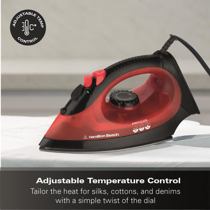 Hamilton Beach ProGlide 2200W Corded Steam Iron - Red & Black
