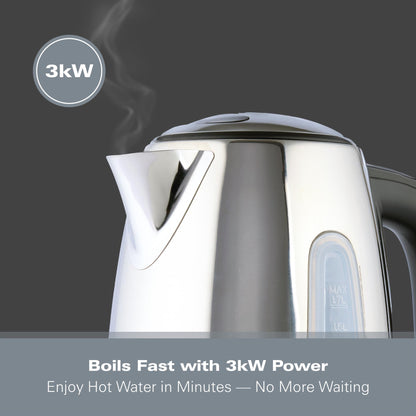 Hamilton Beach Rise 1.7L Polished Stainless Steel Kettle