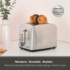 Hamilton Beach Rise Stainless Steel 2 Slice Toaster - Brushed & Polished - Hamilton Beach UK