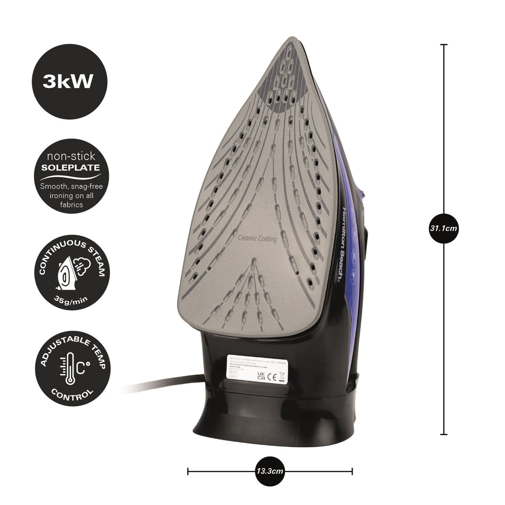 Pro SteamMax 3000w Steam Iron - Blue & Black