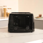Hamilton Beach Essentials Kettle, 4 Slice Toaster & 20L Retro Microwave Set - Black