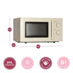 Hamilton Beach Miami Manual 800W Microwave - Sand