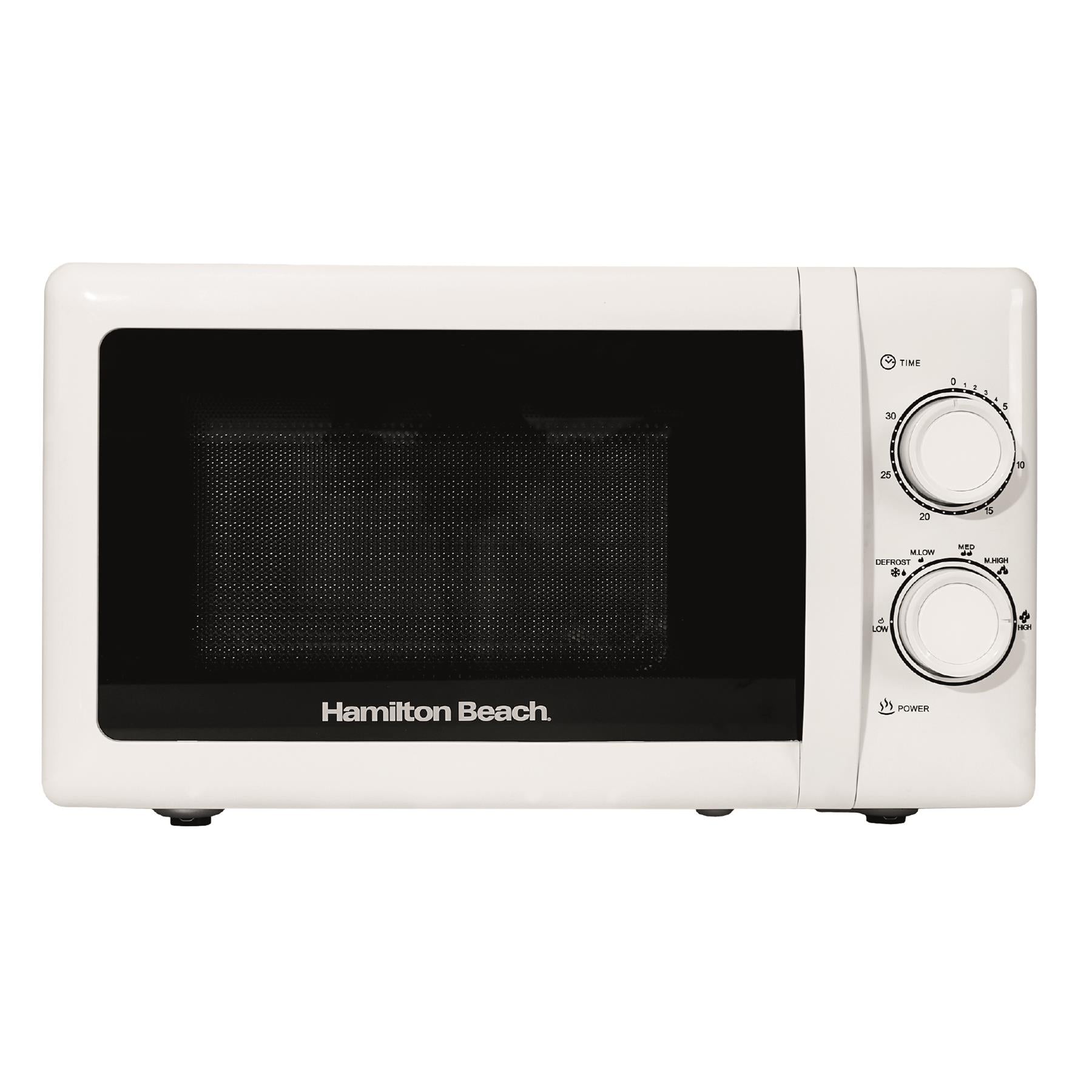Hamilton Beach 20L Manual White Microwave With Stainless Steel Cavity
