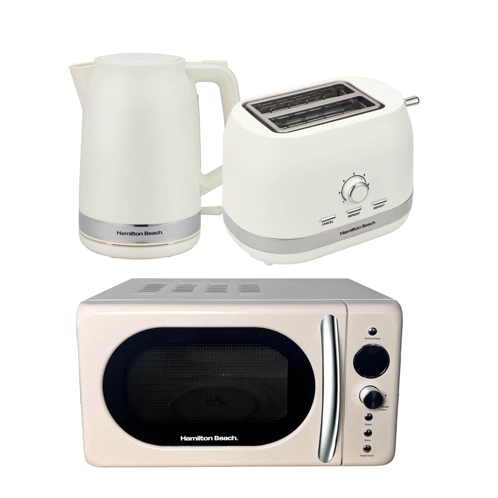 Hamilton Beach Ella Kettle, Toaster & Microwave Set - Latte - Hamilton Beach UK