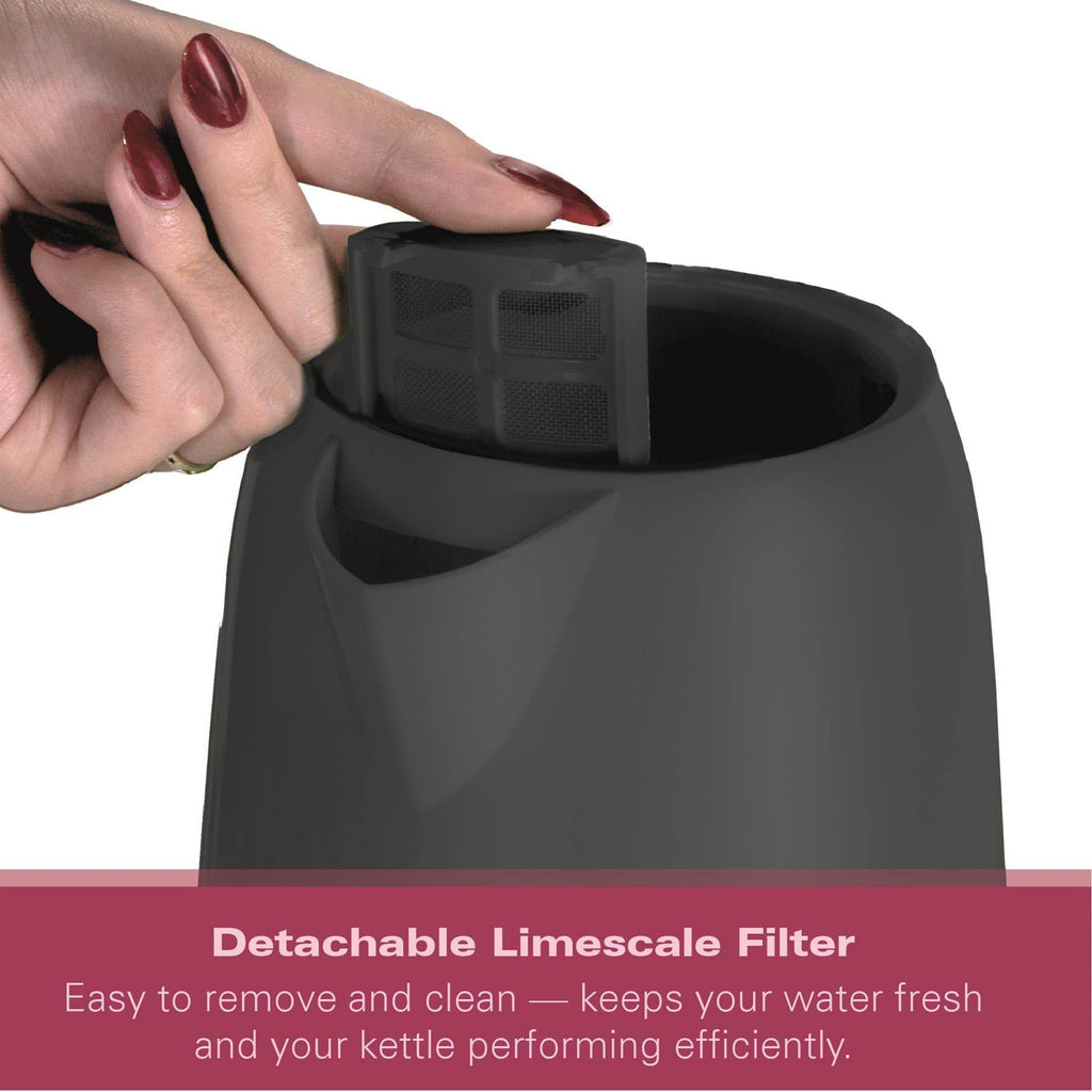 Hamilton Beach Miami 1.7L Kettle Charcoal Grey - Hamilton Beach UK