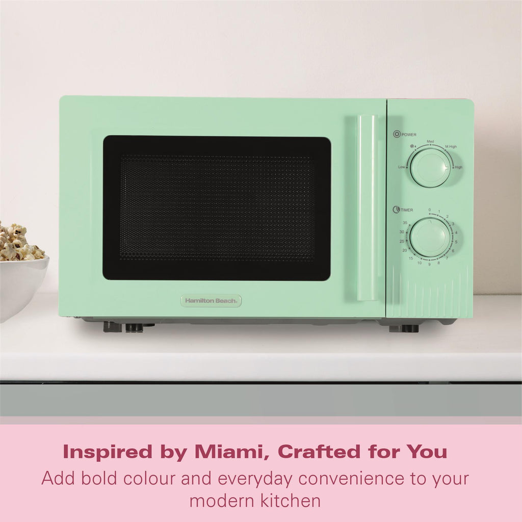 Hamilton Beach Miami Manual 800W Microwave - Mojito Mint