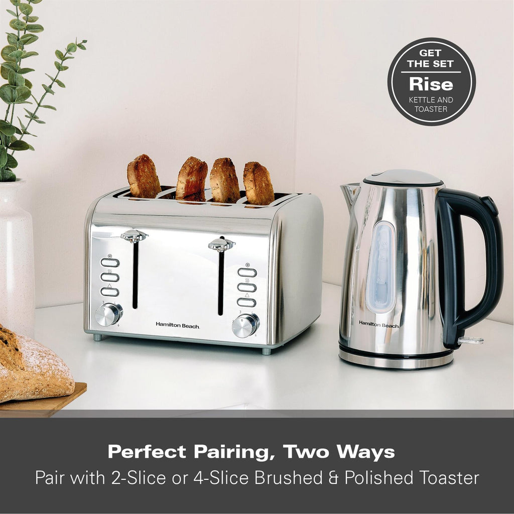 Hamilton Beach Rise 1.7L Polished Stainless Steel Kettle